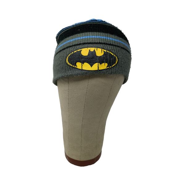 Youth Boys DC Comics Beanie Hat Striped Blue Black Gray Graphic Logo SEE DESC - Picture 1 of 10